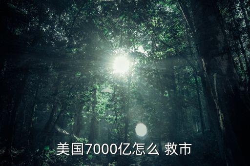 美國(guó)7000億怎么 救市