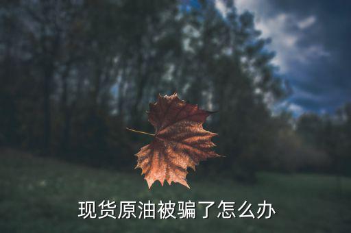 現(xiàn)貨投資被騙怎么辦,現(xiàn)貨原油被騙了無(wú)非是虧了!