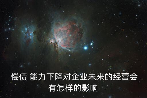  償債 能力下降對企業(yè)未來的經(jīng)營會(huì)有怎樣的影響