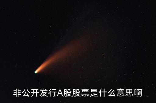 公司非公開發(fā)行股票是什么意思，非公開發(fā)行A股股票是什么意思啊
