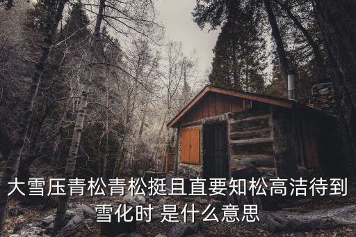 青松里的化是什么意思，青松中的且是什么意思