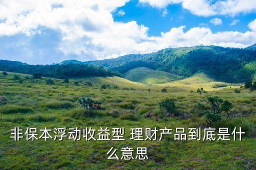 非保本理財什么意思，理財產(chǎn)品非保本是什么意思