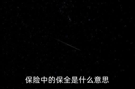 保險保全是什么，保險中的保全是什么意思