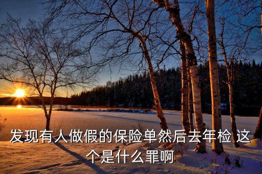 什么是做假保單，發(fā)現(xiàn)有人做假的保險(xiǎn)單然后去年檢 這個(gè)是什么罪啊