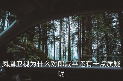 鳳凰衛(wèi)視為什么對郎咸平還有一點(diǎn)質(zhì)疑呢