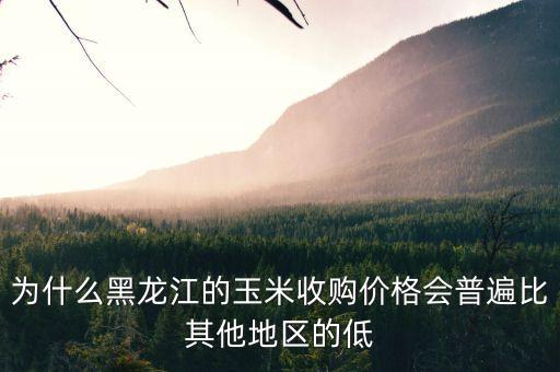 黑龍江玉米為什么掉價，為什么黑龍江的玉米收購價格會普遍比其他地區(qū)的低