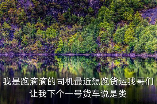 滴滴貨運(yùn)是什么，我是跑滴滴的司機(jī)最近想跑貨運(yùn)我哥們讓我下個(gè)一號(hào)貨車說(shuō)是類