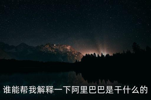 什么是做阿里，阿里巴巴到底是干什么的