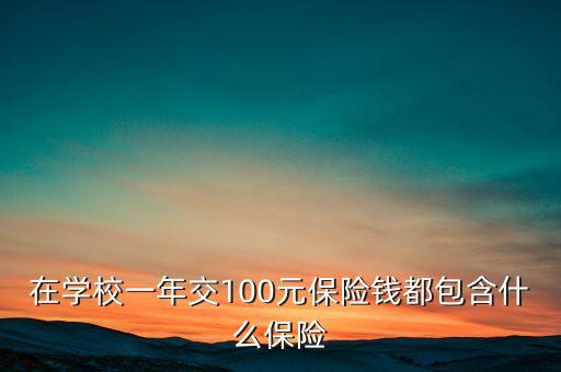 100元保險都保什么，在學(xué)校一年交100元保險錢都包含什么保險