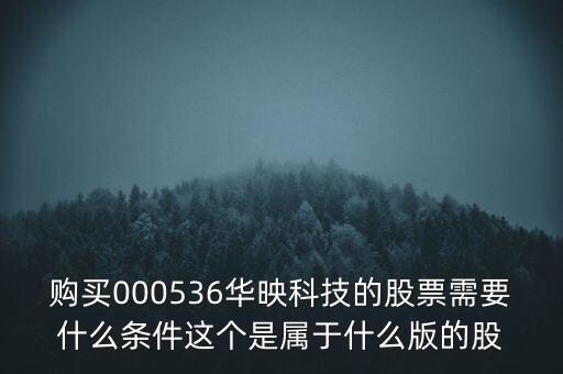 華映科技是什么股，購買000536華映科技的股票需要什么條件這個是屬于什么版的股