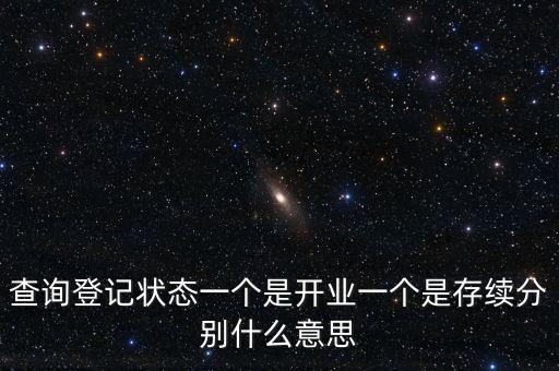 登記狀態(tài)為存續(xù)是什么意思，查詢登記狀態(tài)一個是開業(yè)一個是存續(xù)分別什么意思