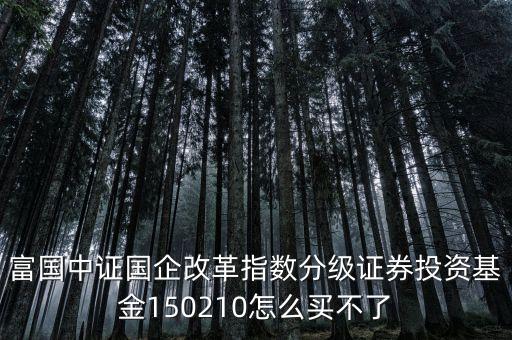 150210買(mǎi)的什么股票，富國(guó)中證國(guó)企改革指數(shù)分級(jí)證券投資基金150210怎么買(mǎi)不了