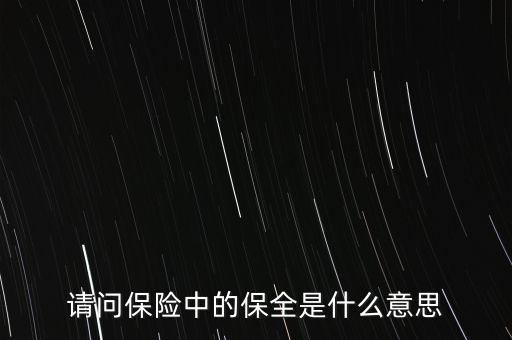 請(qǐng)問保險(xiǎn)中的保全是什么意思