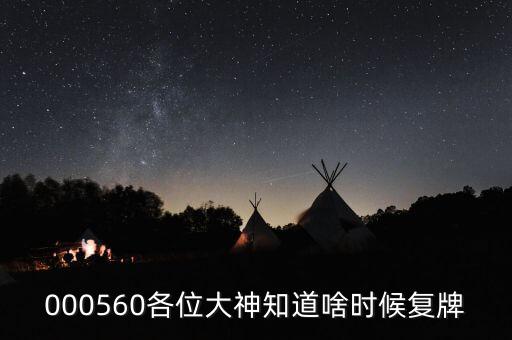 賽象科技什么時(shí)候復(fù)牌，000560各位大神知道啥時(shí)候復(fù)牌