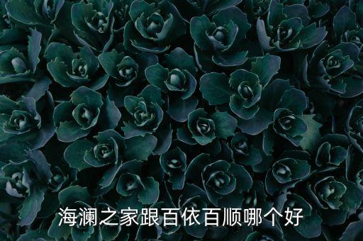 百衣百順和海瀾之家什么關系，海瀾之家跟百依百順哪個好