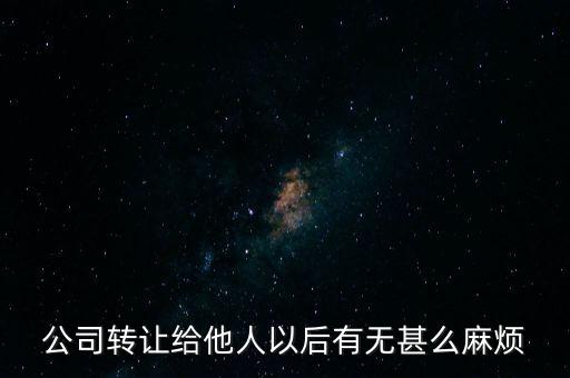 公司轉(zhuǎn)讓對轉(zhuǎn)讓方?jīng)]什么壞處吧，公司轉(zhuǎn)讓給他人以后有無甚么麻煩
