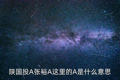 張?jiān)有什么可比公司，陜國(guó)投A張?jiān)這里的A是什么意思