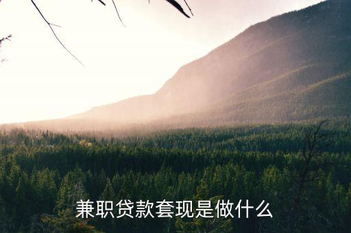 仁仁分期的兼職是什么，兼職貸款套現(xiàn)是做什么