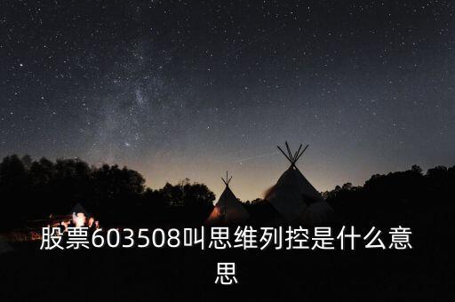 思維列控是什么公司，股票603508叫思維列控是什么意思