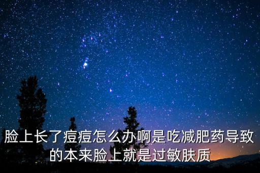 臉上長(zhǎng)了痘痘怎么辦啊是吃減肥藥導(dǎo)致的本來臉上就是過敏膚質(zhì)