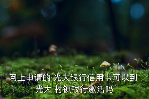 網上申請的 光大銀行信用卡可以到 光大 村鎮(zhèn)銀行激活嗎