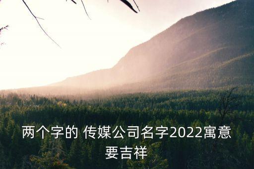 兩個(gè)字的 傳媒公司名字2022寓意要吉祥