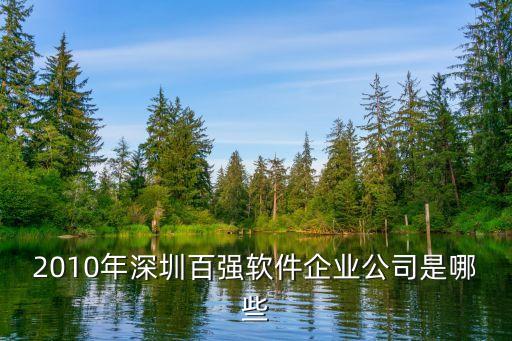2010年深圳百強(qiáng)軟件企業(yè)公司是哪些