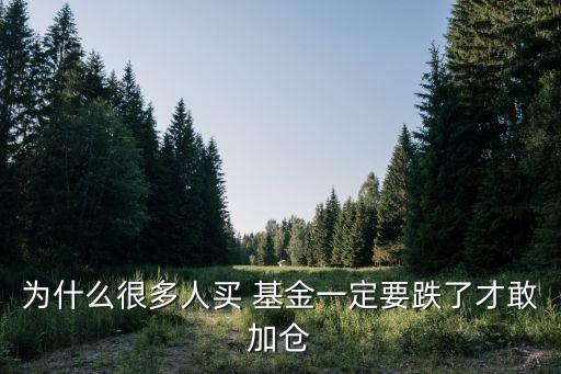 為什么很多人買(mǎi) 基金一定要跌了才敢加倉(cāng)