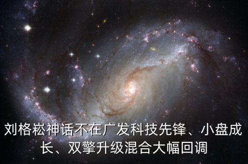 劉格崧神話不在廣發(fā)科技先鋒、小盤成長(zhǎng)、雙擎升級(jí)混合大幅回調(diào)