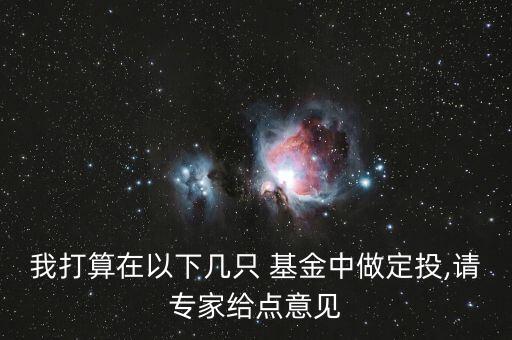 我打算在以下幾只 基金中做定投,請(qǐng)專家給點(diǎn)意見(jiàn)
