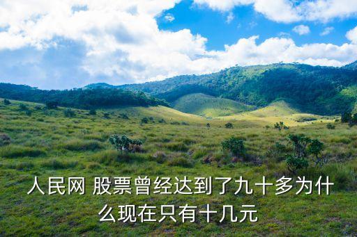  人民網 股票曾經達到了九十多為什么現(xiàn)在只有十幾元