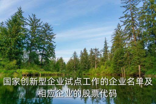 國家創(chuàng)新型企業(yè)試點工作的企業(yè)名單及相應(yīng)企業(yè)的股票代碼