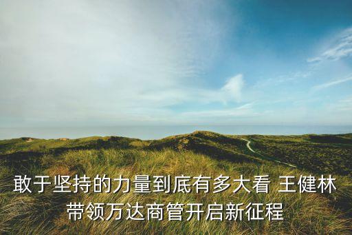敢于堅持的力量到底有多大看 王健林帶領(lǐng)萬達商管開啟新征程
