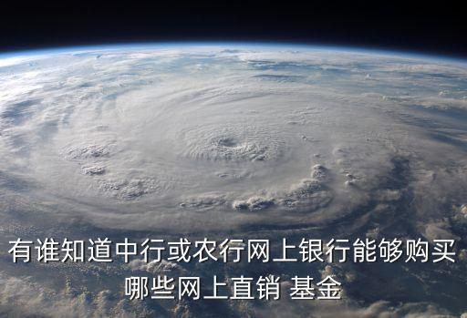 有誰(shuí)知道中行或農(nóng)行網(wǎng)上銀行能夠購(gòu)買(mǎi)哪些網(wǎng)上直銷(xiāo) 基金