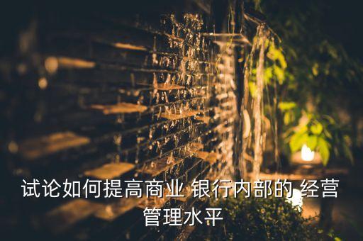 試論如何提高商業(yè) 銀行內(nèi)部的 經(jīng)營 管理水平