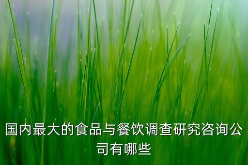 國(guó)內(nèi)最大的食品與餐飲調(diào)查研究咨詢(xún)公司有哪些