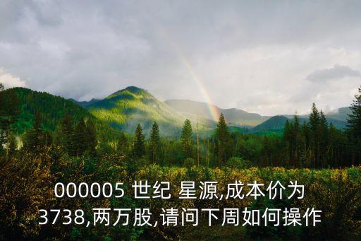 000005 世紀(jì) 星源,成本價為3738,兩萬股,請問下周如何操作