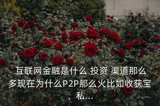  互聯(lián)網(wǎng)金融是什么 投資 渠道那么多現(xiàn)在為什么P2P那么火比如收獲寶、私...