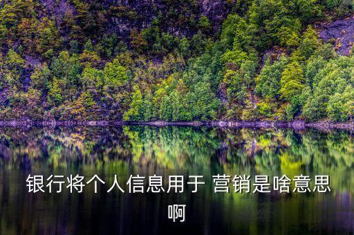  銀行將個(gè)人信息用于 營(yíng)銷是啥意思啊
