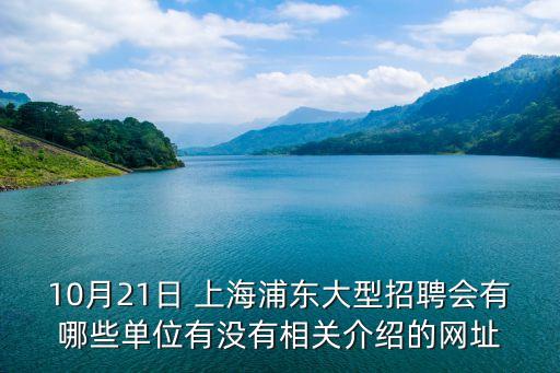 10月21日 上海浦東大型招聘會有哪些單位有沒有相關介紹的網址