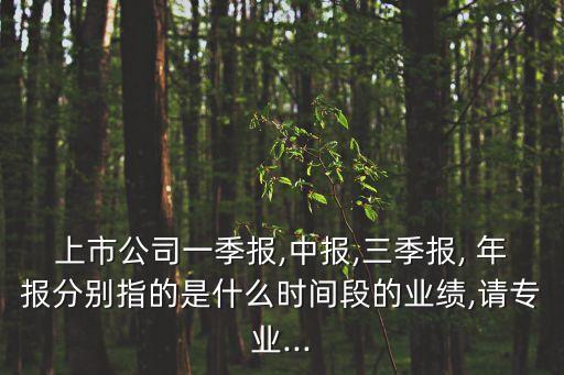 上市公司一季報(bào),中報(bào),三季報(bào), 年報(bào)分別指的是什么時(shí)間段的業(yè)績(jī),請(qǐng)專業(yè)...