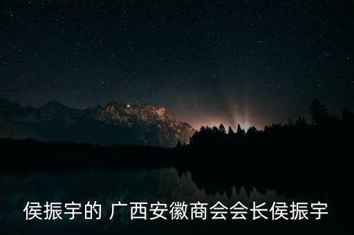 侯振宇的 廣西安徽商會(huì)會(huì)長侯振宇