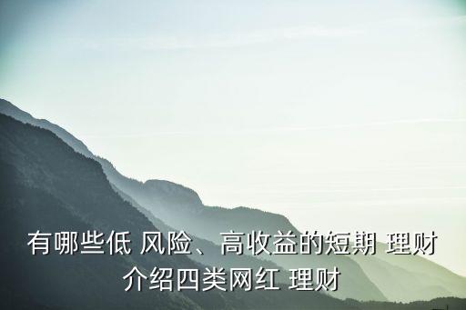 有哪些低 風(fēng)險(xiǎn)、高收益的短期 理財(cái)介紹四類網(wǎng)紅 理財(cái)