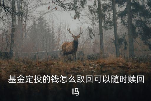  基金定投的錢(qián)怎么取回可以隨時(shí)贖回嗎