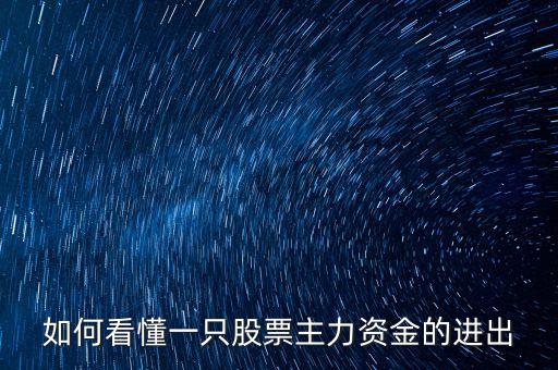 如何看懂一只股票主力資金的進(jìn)出