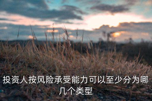 投資人按風(fēng)險(xiǎn)承受能力可以至少分為哪幾個類型