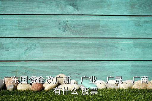 廣東國資企改廣新、廣業(yè)、廣晟、廣商有什么 股票