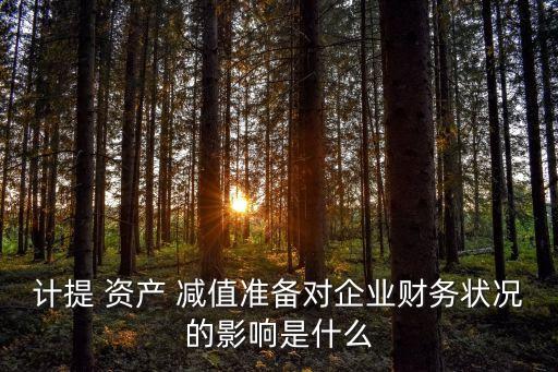 計提 資產 減值準備對企業(yè)財務狀況的影響是什么