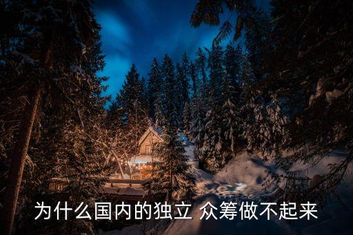 為什么國內(nèi)的獨(dú)立 眾籌做不起來