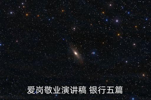 愛(ài)崗敬業(yè)演講稿 銀行五篇